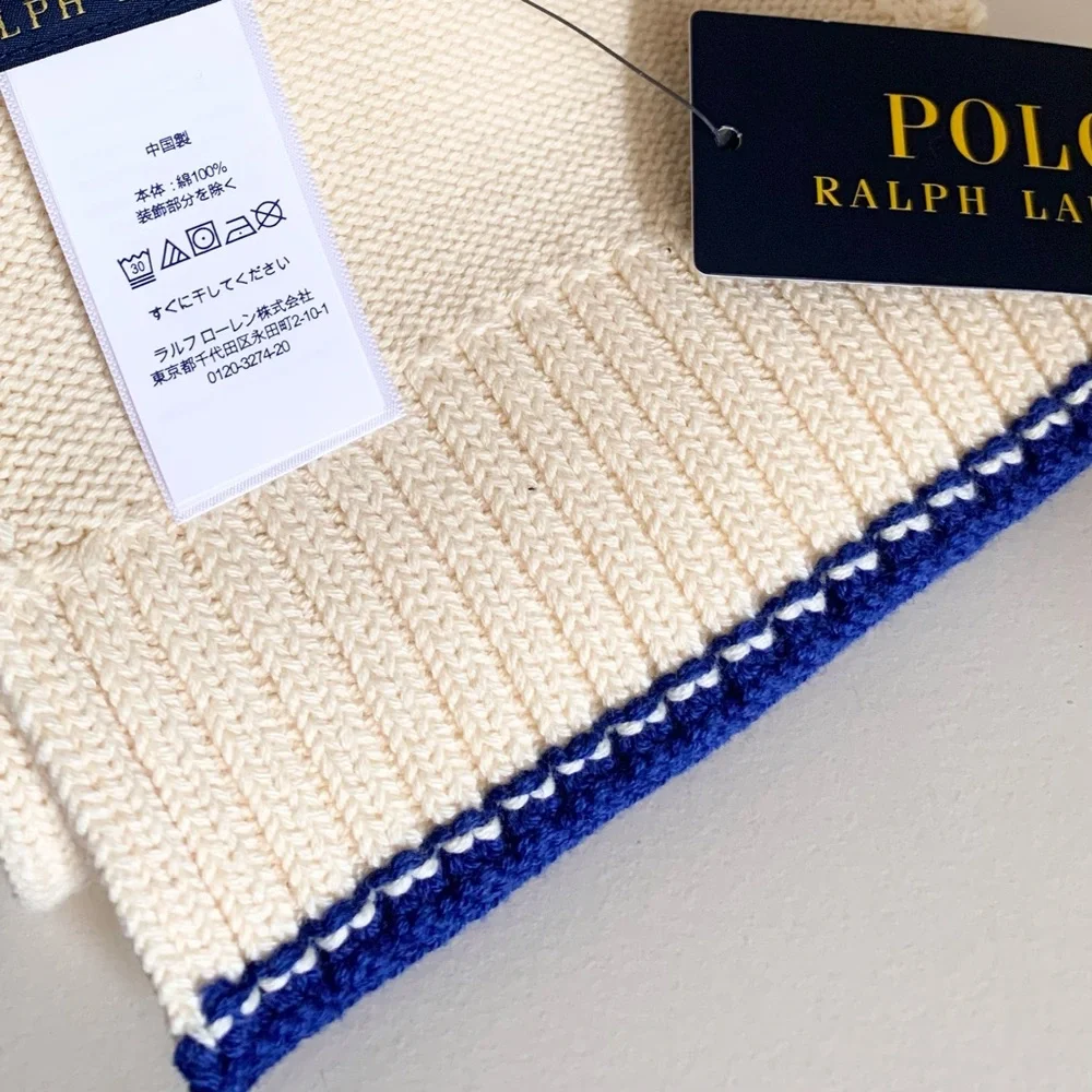 Hold Ralph Lauren polo bear embroidered scarf 100% cotton